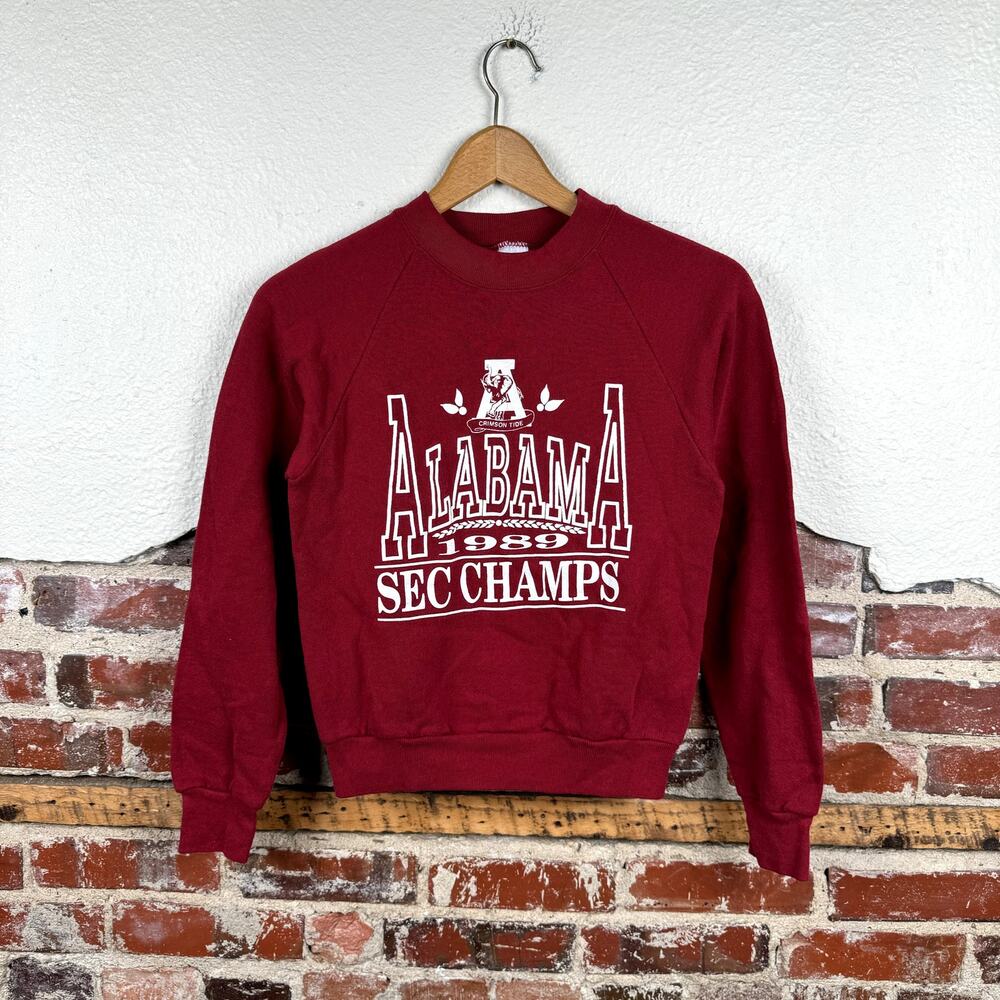 Vintage Alabama Crimson Tide Sweatshirt Size Youth Large Red 1989 SEC Champions